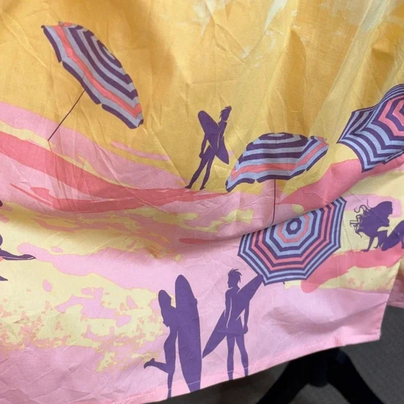 Banned Apparel Parasol Midi Dress Large Retro 50s Pinup Novelty Print Yellow - Picture 11 of 13